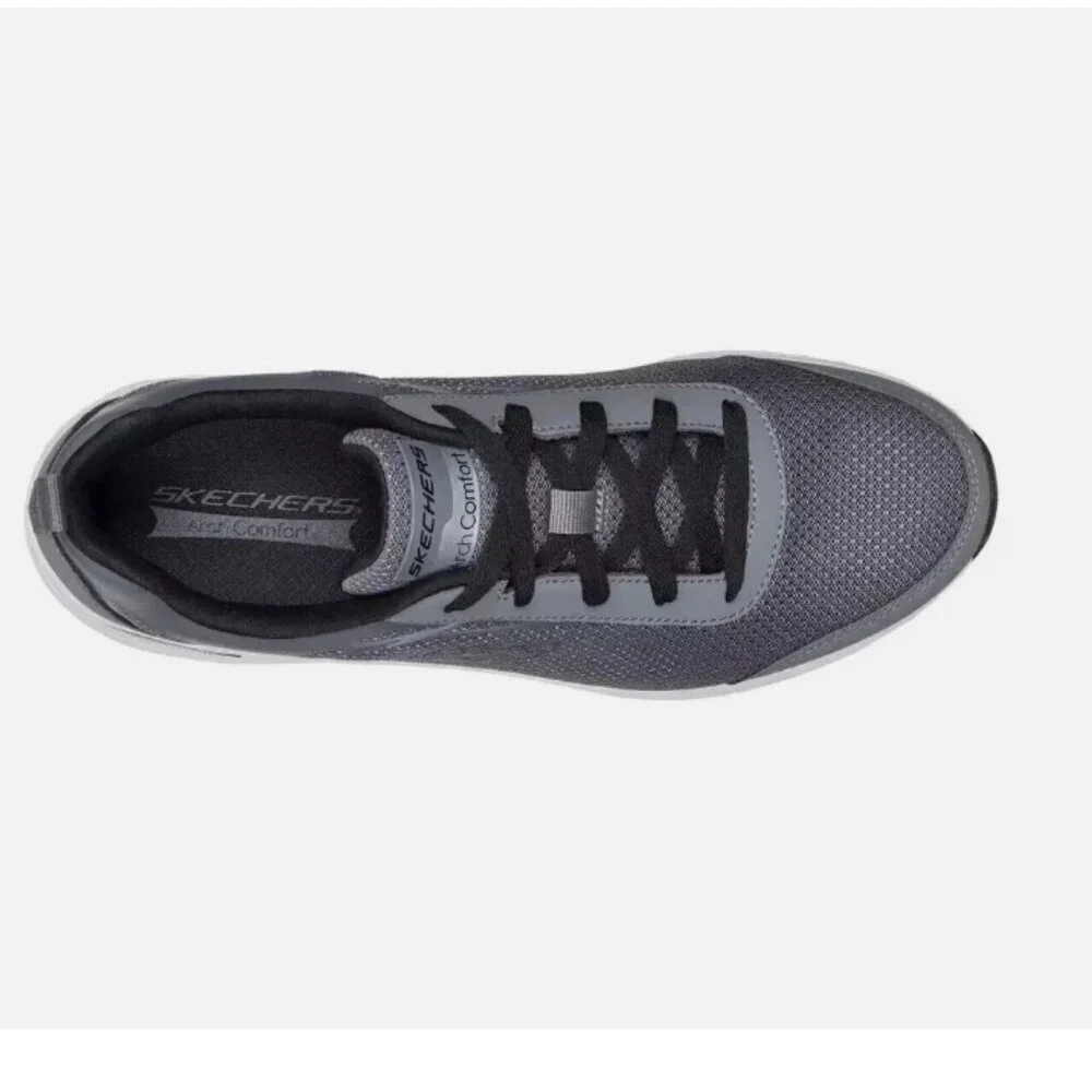Skechers Men's Arch Comfort Memory Foam Breathable Running Walking Sneaker Gray